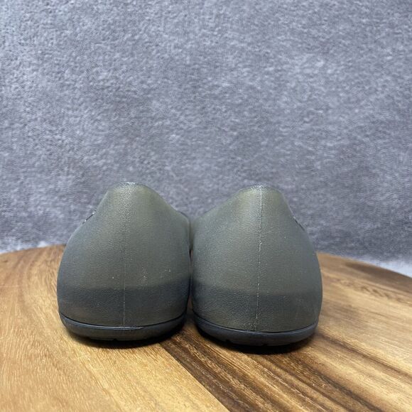 Crocs Sandals Women's Size 9 Adrina Flats Olive Slip On Casual Peep Toe Jelly - Picture 4 of 8